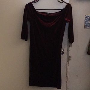 Off the shoulder velvet dress